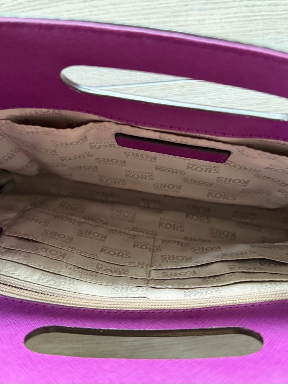 Michael Kors Fuchsia Saffiano Leather Clutch - Picture 4 of 6